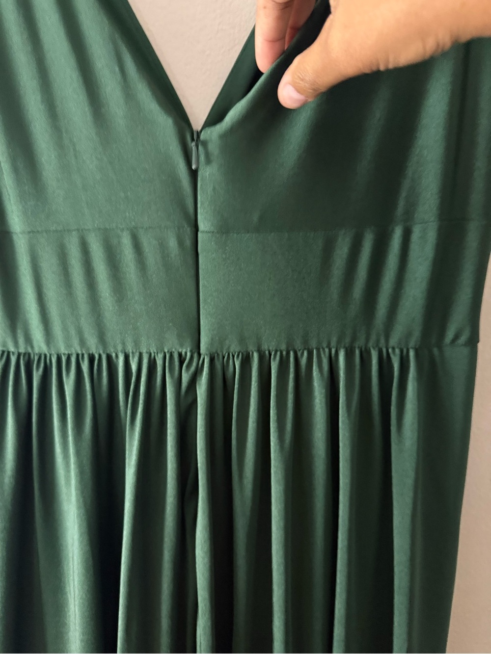 La Femme Deep Teal V-Neck Maxi Gown with Side Slit - Size 14 - Picture 7 of 12